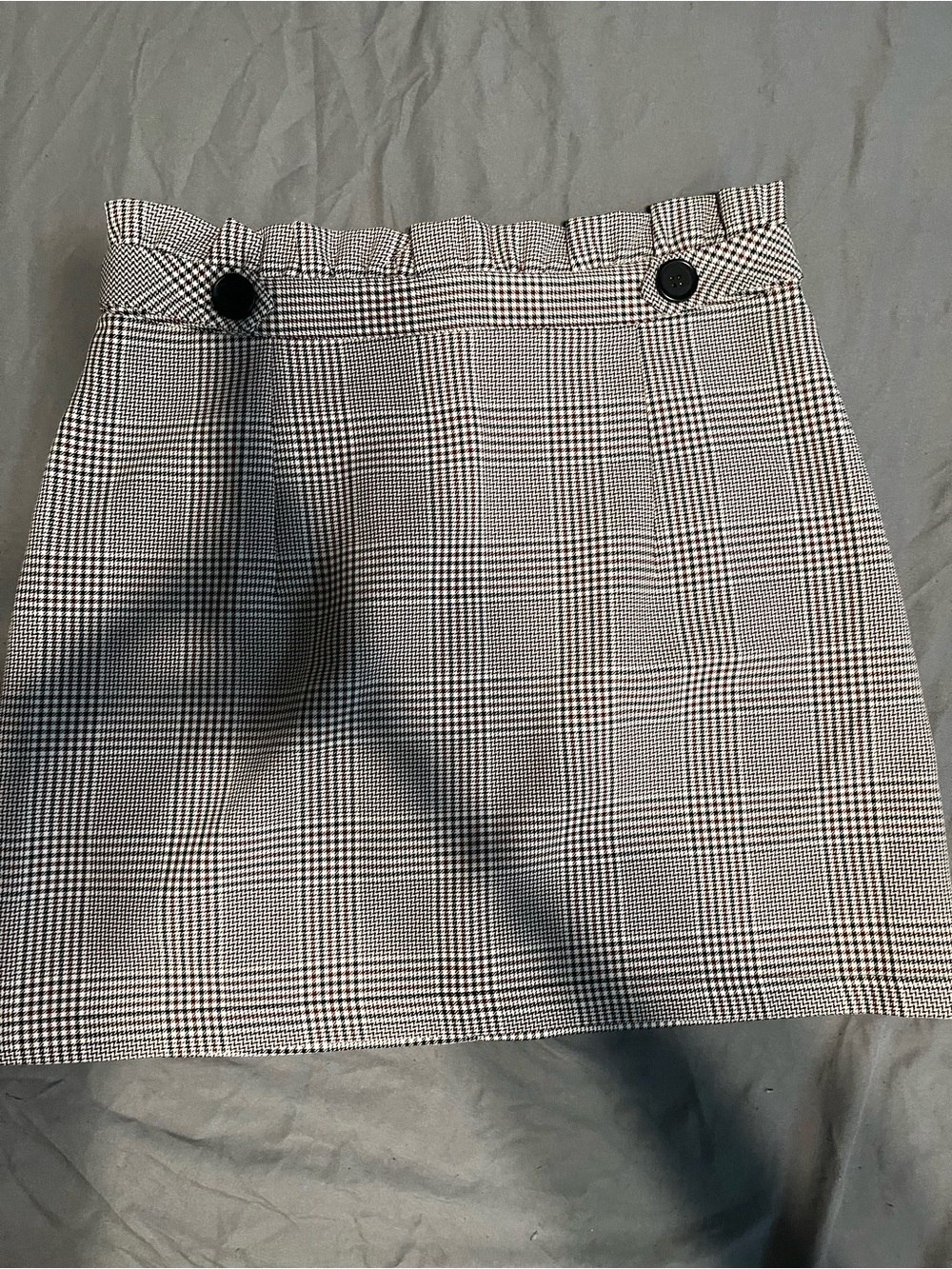 Topshop Plaid Mini Skirt in Black & White
